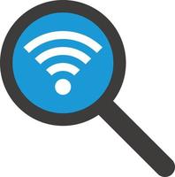 Expressing a Wi-Fi location lookup. Loupe. vector