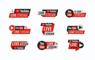 Live Streaming Logo Set vector