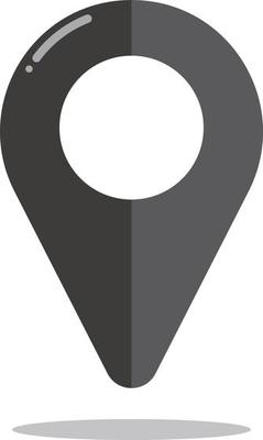Modern black map pin icon.