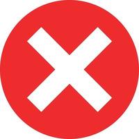 Red cross mark icon. It is a simple vector. vector