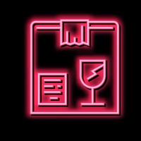 fragile box neon glow icon illustration vector