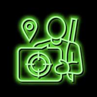 hunting tourism neon glow icon illustration vector