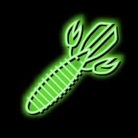 soft bait fishing accessory neon glow icon illustration vector