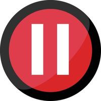 Paused button. Red simple vector. vector