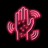 rash hand neon glow icon illustration vector