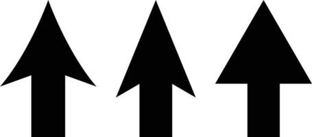 Three types of arrow icon sets. Simple black vector icon for pointers and cursors.