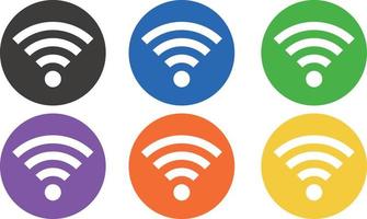 A Wi-Fi icon that is round and has color variants. vector