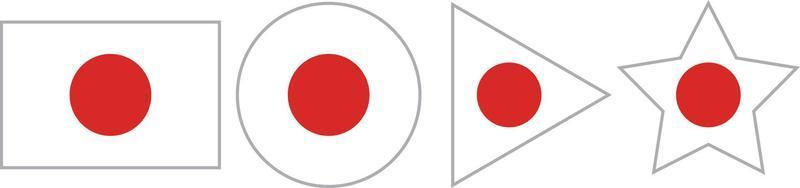 Various japan flag icons set. Simple vector icons.