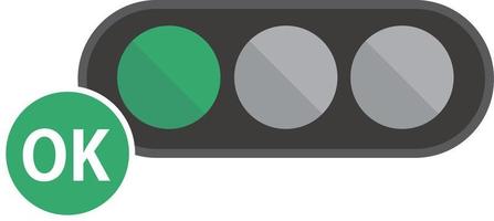 Okay marca y verde señal señalización icono. tráfico vector. vector