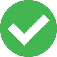 Check marks for success or approval. Green vector icon.