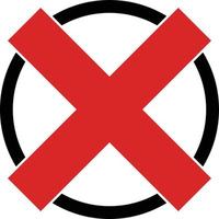 Cross mark circle icon to highlight a cross mark. Vectors. vector