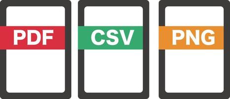 PDF  CSV  PNG file format icon. vector. vector