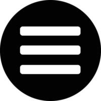 Round icon with black hamburger menu. Vector. vector