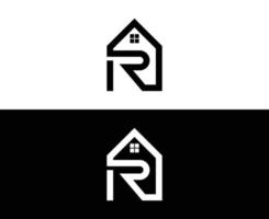 R and House Logo Design vector