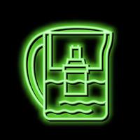 pot water filter neon glow icon illustration vector