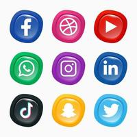 Online Tech Social Media Logo Set vector