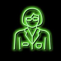 social worker neon glow icon illustration vector