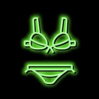 swimsuit bikini neon glow icon illustration vector