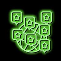 world reputation management neon glow icon illustration vector