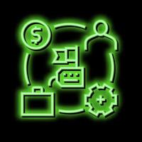 business process of reputation management neon glow icon illustration vector