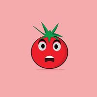 tomato  with scary face vector