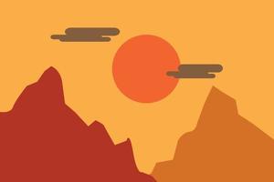 creative abstract mountain and moon. landscape and mountain range backgrounds. vector