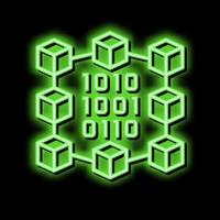 binary neural network neon glow icon illustration vector