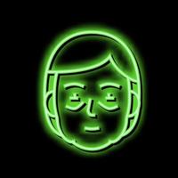 face edema health problem neon glow icon illustration vector