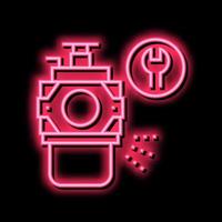 repair engine of lawn mower neon glow icon illustration vector