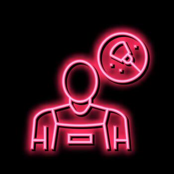 limpieza Servicio trabajador neón resplandor icono ilustración vector