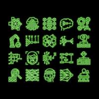 Neural Network And Ai neon glow icon illustration vector