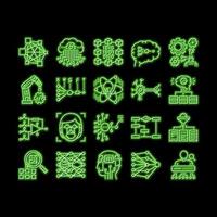 Neural Network And Ai neon glow icon illustration vector