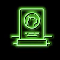 cat dead pet monument neon glow icon illustration vector