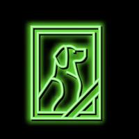 dead dog pet photo neon glow icon illustration vector