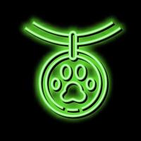 medallion dead pet neon glow icon illustration vector