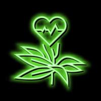 natural plant for heartbeat phytotherapy neon glow icon illustration vector