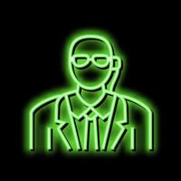 private security neon glow icon illustration vector