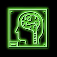 human brain x-ray neon glow icon illustration vector