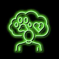 childhood trauma pet funeral neon glow icon illustration vector