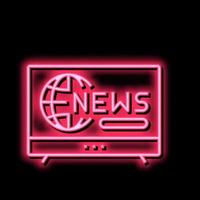 television news neon glow icon illustration vector