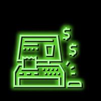 cash machine of coffee cafe neon glow icon illustration vector