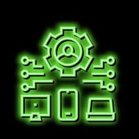 devices connection of user ugc neon glow icon illustration vector