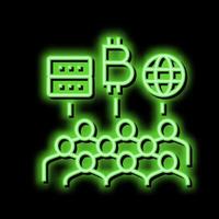 international digital currency conference neon glow icon illustration vector