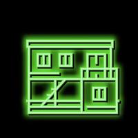 container home neon glow icon illustration vector