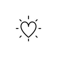 Heart icon with outline style vector