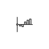 Chart icon with outline style vector