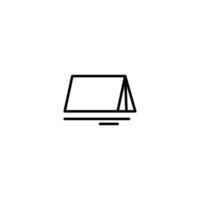 Tent icon with outline style vector