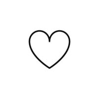 Heart icon with outline style vector