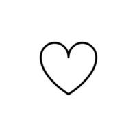 Heart icon with outline style vector