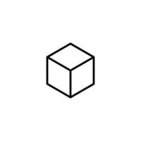 Cube icon with outline style vector